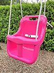 Pink Children Deluxe High Back baby swing seat perfect for Garden swings and Climbing Frames (Pink with Pink T-Bar)