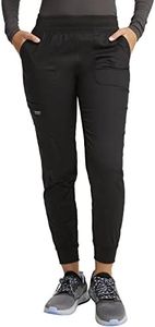 Cherokee Jogger Pants for Women with Mid Rise WW115, L, Black