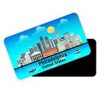 dhcrafts Rectangular Rubber Fridge Magnet/Magnetic Card Blue United States Philadelphia Design Pack of 1 (8.6cm x 5.4cm)