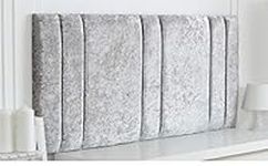 mm08enn New Luxury Crushed Velvet Gladiator Headboard in 26" Height. (ice silver, 5ft king size)