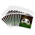 3dRose 8 x 8 x 0.25 Inches Black Soccer Ball Greeting Cards, Set of 12 (gc_3538_2)