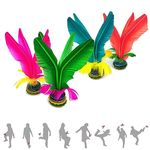 Jastown Kick Shuttlecock,foot Shuttlecock,Chinese Jianzi,Feather Football assembled,Colorful Feather Kicking Shuttlecock for Foot Exercise Sports Game，kick feather ball outdoor or indoor (4 PCS)