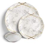 Sabella Home - 18 Piece Dinner Set - Gold Marble