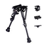 Zeadio 6 - 9 inches Tactical Extendable Bipod with Sling Mount and 3 Adapters