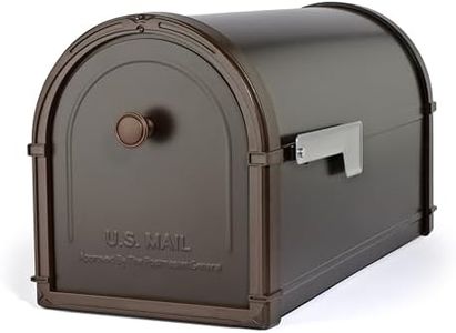 Architectural Mailboxes Bellevue Galvanized Steel Post Mount Mailbox, Compatibility Code G, 5591RZ-10, Rubbed Bronze, Large Capacity