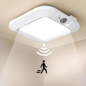 ANOTEK Battery Operated Motion Sensor Ceiling Light Indoor, Motion Activated for Bathroom Stair Hallway Shed Laundry, Daylight, Auto On/Off