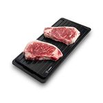 AMMOTI 16"X8" Extra Large Defrosting Tray| 6MM Thickness for More Defrosting Power| Thawing Plate for Frozen Meat with Thick Grooves| Thaw Master with Large Drip Tray| Eco-Friendly Rapid Defroster