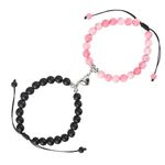 Magnetic Couple Bracelet, 2Pcs Matching Friendship Bracelets Magnet Couple Bracelets Love Bracelets for Couples, Relationship Bracelets Long Distance Bracelets for Women Men Couple Lover Best Friend