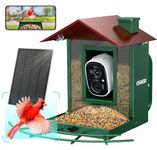 Osoeri Bird Feeder with Camera, Smart Bird Feeder Camera with 1080P HD AI Identify, Metal Bird Feeder Auto Capture Bird Videos & Motion Detection, Ideal Gift for Bird Lovers (Green)