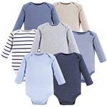 Hudson Baby unisex-baby Cotton Long-sleeve Bodysuits, Boy Basic, 9-12 Months