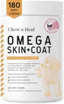 Salmon Oil for Dogs - 180 Soft Chew Omega Treats for Skin and Coat - Fish Oil Blend of Essential Fatty Acids, Omega 3 and 6, Vitamins, Antioxidants and Minerals - Made in USA