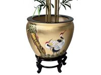 China warehouse direct Oriental Furniture Gold Leaf Plant Pot Fishbowl, Chinese Planter Urn Hand Painted