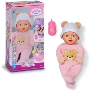 BABY born Interactive Rosie 30cm, soft baby doll with 6 sounds & bottles- Suitable for Children Aged 1+