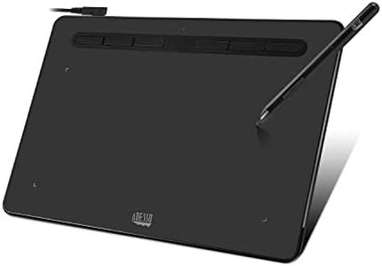 Adesso Cybertablet K8 Graphic Drawing Tablet – 8"x5" Active Area, 8192 Levels Pressure Sensitivity, Battery-Free Stylus, 5080 LPI, 6 Customizable Shortcut Keys – Compatible with Windows & Mac OS