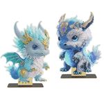 KiKiHong Pack of 2 Three-Dimensional Diamond Painting Dragon 5D Diamond Painting Pictures Adult Diamond Painting Kits Desktop Decoration for Home (22 x 18 cm