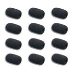 Kicada 12 Pieces Foam Windscreen for Headset Microphone, 0.2" Diameter Microphone Pop Filter Windscreen Mic Cover High Density Mini Foam Cover Shield Protection Foam Replacement for Headset Mic(Black)