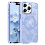 BENTOBEN for iPhone 14 Pro Max Case, Cute Butterfly Pattern Magnetic Case [Compatible with MagSafe] Translucent Matte Slim Women Girl Protective Cover Cases for iPhone 14 Pro Max 6.7 inch, Light Blue
