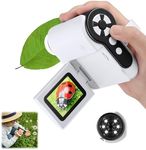 Barchrons 1000X Handheld Microscope for Kids, 4K 2.0" Screen Mini Pocket Microscope with 6 Adjustable LED Lights, Edu Science Birthday Gifts for Kids Ages 8-12, 32G SD Card Included