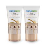 Mamaearth Rice Face Wash With Rice Water & Niacinamide for Glass Skin - 150 ml | For Hydrated, Even Skin Tone | Glowing & Brightened Skin | Korean Skin Care Products | For All Skin Types (Pack of 2)