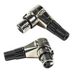 HQRP 2-Pack 3-Pin XLR Adjustable Right Angle Female Connector with 7 Different Position, Compatible with Pro Audio DJ Band XLR Plug Jack Right Angle 3 Pin Mic Microphone Speaker Audio Cable Connector