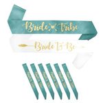 Set of 8 Bride Tribe Bridesmaid Sashes - Bachelorette Party Sashes (Mint) Bride To Be Gift Favours Bridal Shower Accessories