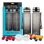 Survivor Filter 1L Sports Water Bottle with Time Markings - Black Lava - BPA-Free - 2 x 33oz