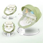 CAREIT Electric Baby Swing Cradle with Bluetooth Music, Remote, Mosquito Net, Soft Cushion & 5-Point Safety Harness – Gentle Motion Swing for Newborns and Infants 0–12 Months (Green)