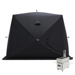 Albott Outdoor Sauna Tent, Portable Wood Burning with Stove, 4-6 Person Steam for Dry Sauna, Oxford Cloth & Carbon Steel Stove with Stone, 8.2’ x 8.2’ x 6.7’, Grey