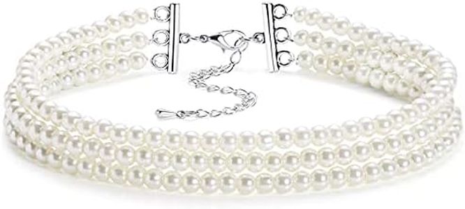 BABEYOND Collier de Perles d'Imitation pour Femme Collier de multicouches des Années 1920 Collier multi-ronds de perles artificielles pour Mariage Accessoire de Costume Style-3-2