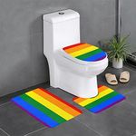 ASEELO Rainbow Bathroom Rugs Sets 3