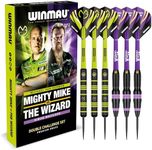 WINMAU Darts Michael 'MvG' Van Gerwen Vs Simon 'The Wizard' Whitlock | Twin Set | 22g Steeltip Brass Darts with Flights and Shafts (Stems)