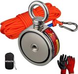 MUTUACTOR Magnet Fishing Kits,Double Sided 800lb Neodymium Powerful Fishing Magnets Heavy Duty with 65Ft Rope,Non-Slip Gloves for Magnetic Fishing and Treasure Hunting …