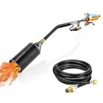 DOMINOX Propane Torch Weed Burner,Tiger Torch Gas Blow Torch Head with Push Button Igniter for Burning Weed, Roof Insulation and Roads Paint Removal (Propane Not Included)