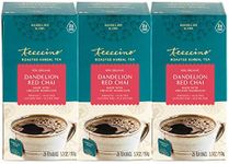 Teeccino Dandelion Red Chai Tea - Caffeine-Free, Roasted Herbal Tea with Prebiotics, 3x More Herbs than Regular Tea Bags, Gluten Free - 25 Tea Bags (Pack of 3)