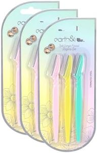 Earth & I - Dermaplane Razor 9 Count, Dermaplaning Tools for Face, Eyebrow Razor, Face Shaver for Women, Microblades for Face