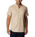 Columbia Men's Rapid Rivers Printed Short Sleeve Shirt, Ancient Fossil Camp Icon, Large