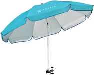 AMMSUN XL Chair Umbrella with Universal Clamp 52 inches and 360-degree Swivel UPF 50+, Portable Clamp on Camping or Beach Chair, Stroller, Wheelchair, Golf cart, Bright Blue, Large-sized