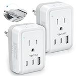 [2 Pack] Italy Travel Plug Adapter,