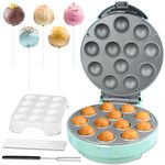 Baker's Friend Cake Pop Maker Machine Set with Cake Pop Stand, Sticks & Fork Tool, 12 Cake Pops Capacity, Aquamarine