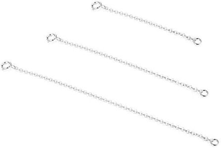 Sllaiss 3 Pieces 925 Sterling Silver Pendant Necklace Bracelet Anklet Chain Extenders for Necklace 14K Gold Plated Rose Gold