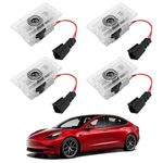 Farmogo for Tesla Car Door LED Logo Projector Puddle Lights Ultra-Bright Welcome Light 3D Laser Ghost Shadow Light Compatible with Tesla Model 3 S Y X Accessories(4 Pack)