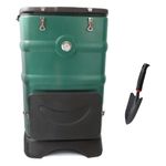 Insulated Compost Bin with Ventilation System - Quickly Composting All Year Round,A Reservoir at The Bottom Design to Collect The Leachat (Green)