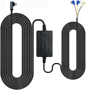 GKU Hardwire Kit Cablato per Dash Cam Versione, Porta di Tipo C, Monitoraggio del Parcheggio con Protezione da Bassa Tensione,12V-24V a 5V/3A, 3.5 Metri Auto dashcam di Ricarica Kit