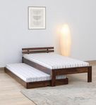 Ferrovilla Luis Trundle Single Sheesham Wood Bed for Bedroom | Sheesham Wood Bed | Solid Wood Bed | Trundle Bed | Bed Without Storage| Single Size Bed | Bedroom Furniture | 2 Years Warranty