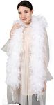 Ws&Wt 2 Yards 100 Grams Turkey Chandelle Feather Boa for adult women costume accessory dress up party favors, White, 2 Yards