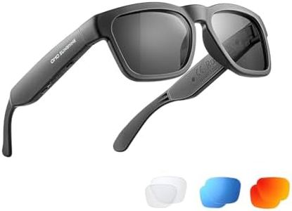OhO Smart Glasses, occhiali da sole polarizzati con altoparlante Bluetooth, protezione UV atletica/all'aperto e controllo vocale, unisex (lenti grigie)