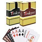 Teskyer Playing Cards, 100% Waterproof Plastic Playing Cards, Poker Size, Large Printed Number Jumbo Index, 2 Decks of Cards, for Outdoor, Pool, Camping, 2.5*3.5inch