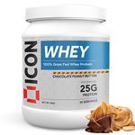 ICON Nutrition Whey Protein - Chocolate Peanut, 25g Protein and 5.6g BCCA Per Serving, High Protein Supplement for Muscle Recovery and Lean Muscle Building — 960g, 30 Servings