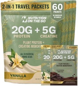 2-in-1 Vegan Protein + Creatine Travel Packets, Variety, 60 Pack