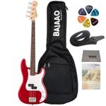 Fender Debut Series Precision Bass Guitar with Gig-Bag, Polishing Cloth, Strap, Picks & E-Book - Dakota Red